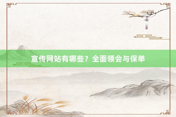 宣传网站有哪些？全面领会与保举